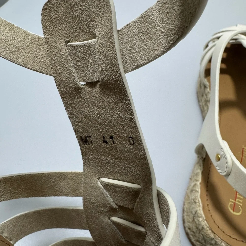 Dior Dioriviera Marine Espadrilles Sandals Leather White Women’s EU 41/US 11 - Picture 6 of 7